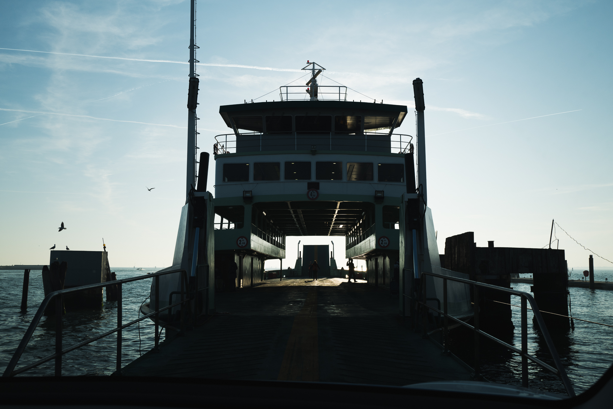 Driving on the Ferry.